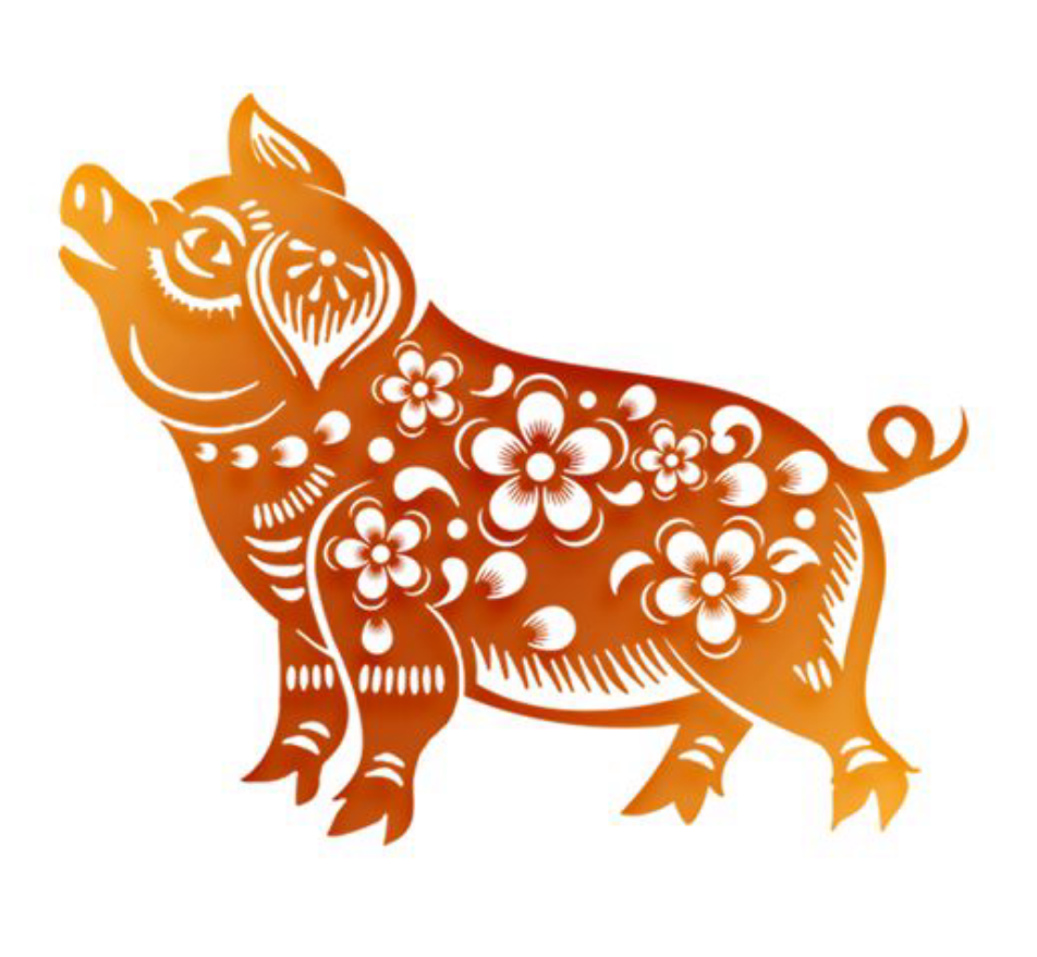 剪纸素材模板动物猪