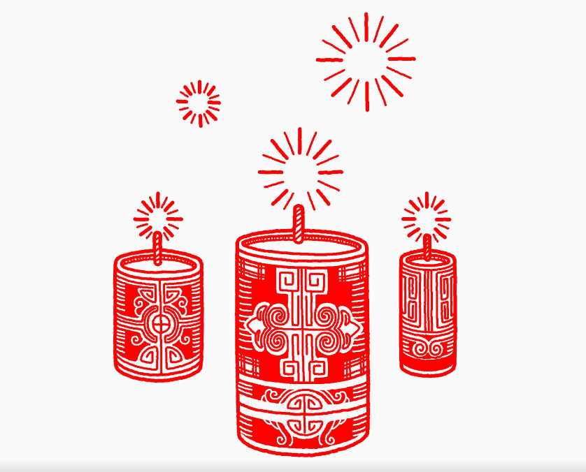 剪纸素材模板鞭炮