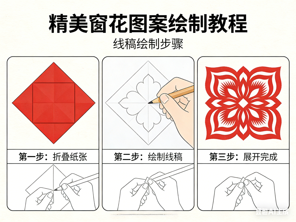 图片[4]-春节窗花剪纸教程大全_零基础学剪纸_30 种精美窗花图案